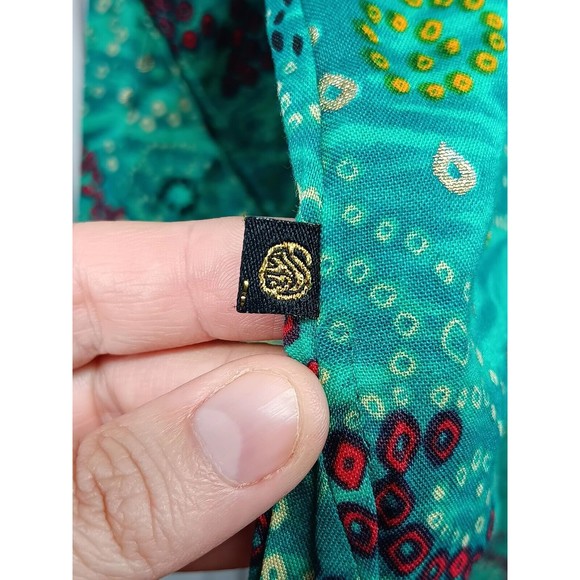 VALAS Women's Exotic Dress Made In INDIA Plus SZ 3XL Jade Green Paisley Sequins - Picture 10 of 16